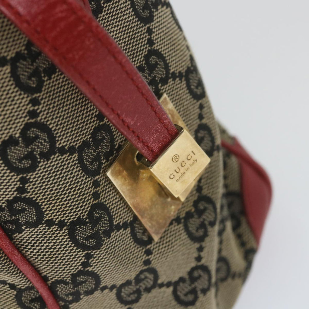 GUCCI GG Canvas Hand Bag Beige Red 000 0851 001553 59330