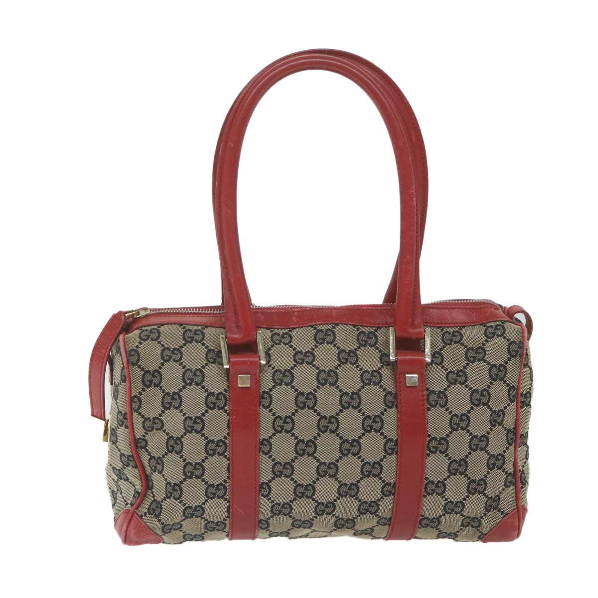 GUCCI GG Canvas Hand Bag Beige Red 000 0851 001553 59330