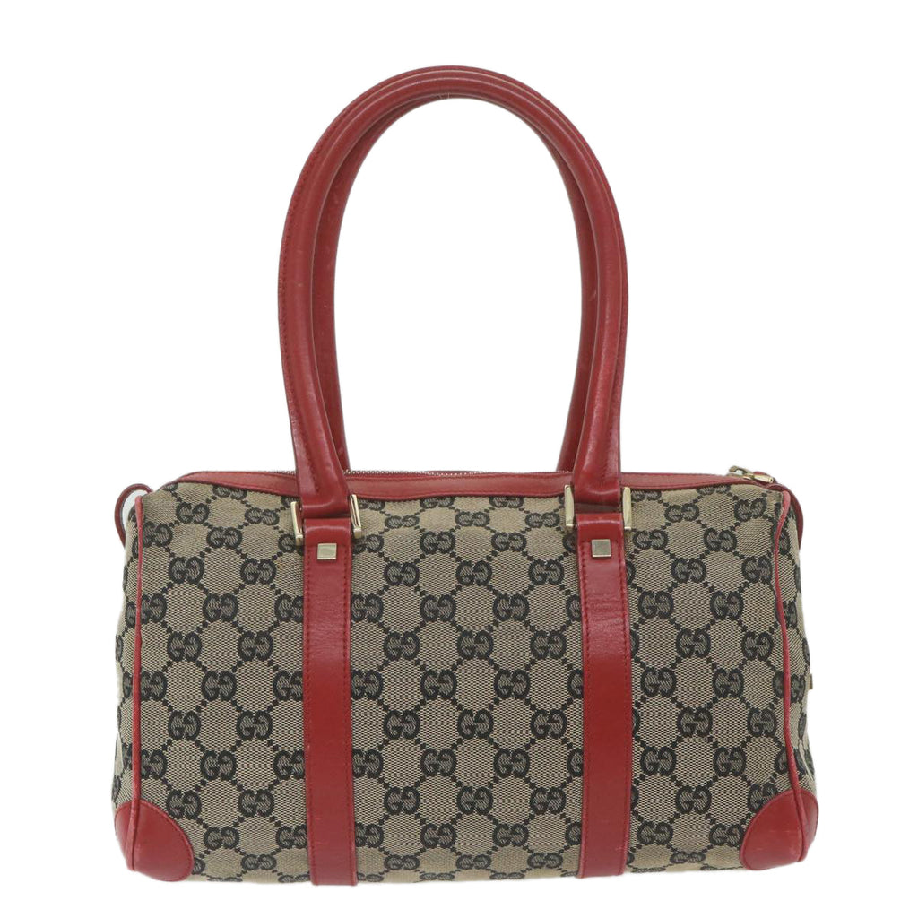 GUCCI GG Canvas Hand Bag Beige Red 000 0851 001553 59330