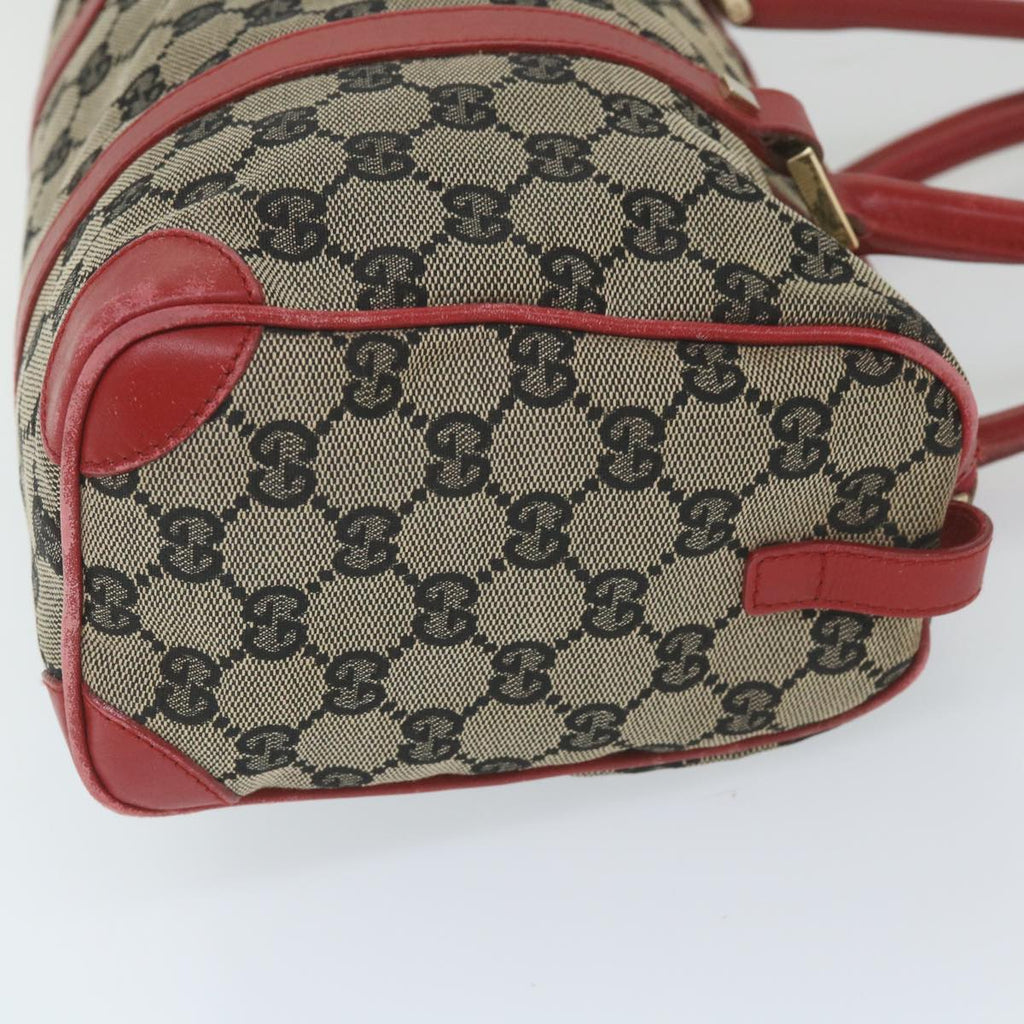 GUCCI GG Canvas Hand Bag Beige Red 000 0851 001553 59330
