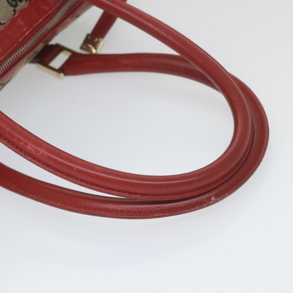 GUCCI GG Canvas Hand Bag Beige Red 000 0851 001553 59330