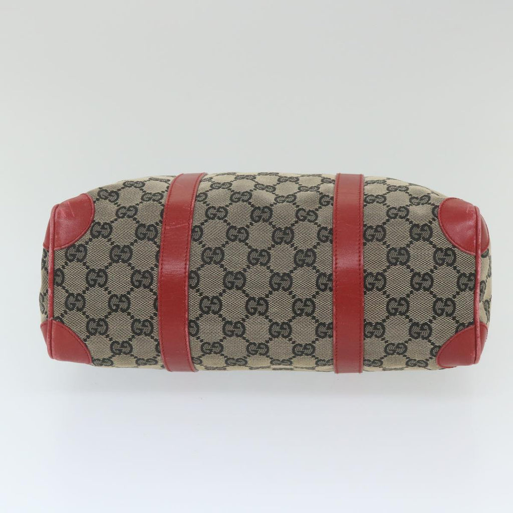 GUCCI GG Canvas Hand Bag Beige Red 000 0851 001553 59330