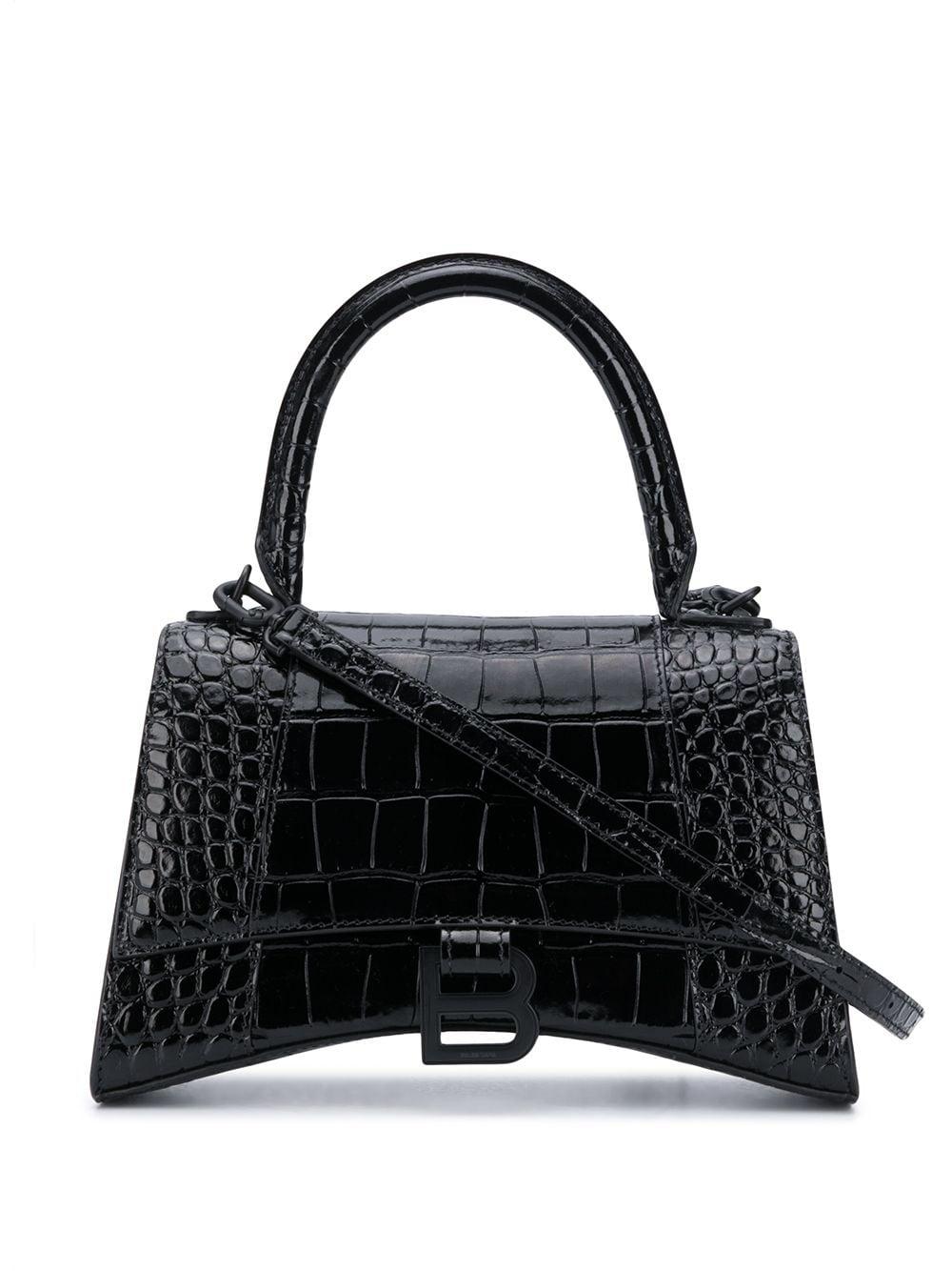 BLACK HAND BAG S HOURGLASS SIMIL COCOD