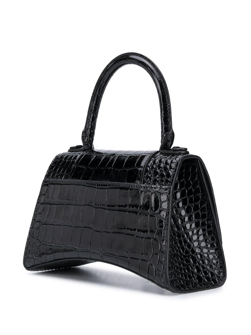 BLACK HAND BAG S HOURGLASS SIMIL COCOD