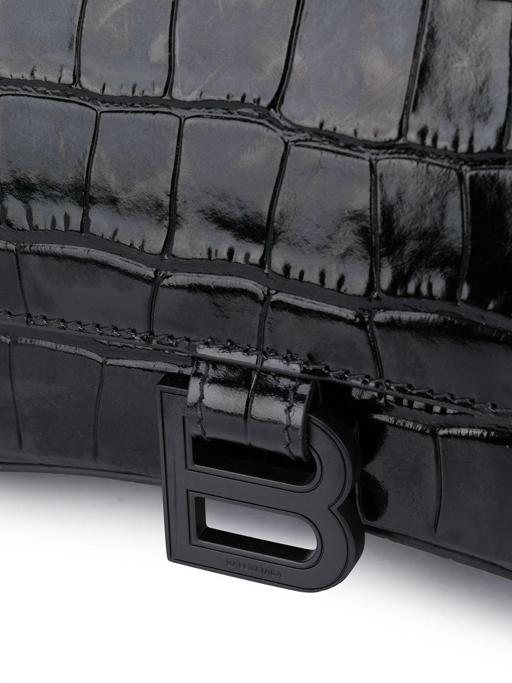 BLACK HAND BAG S HOURGLASS SIMIL COCOD
