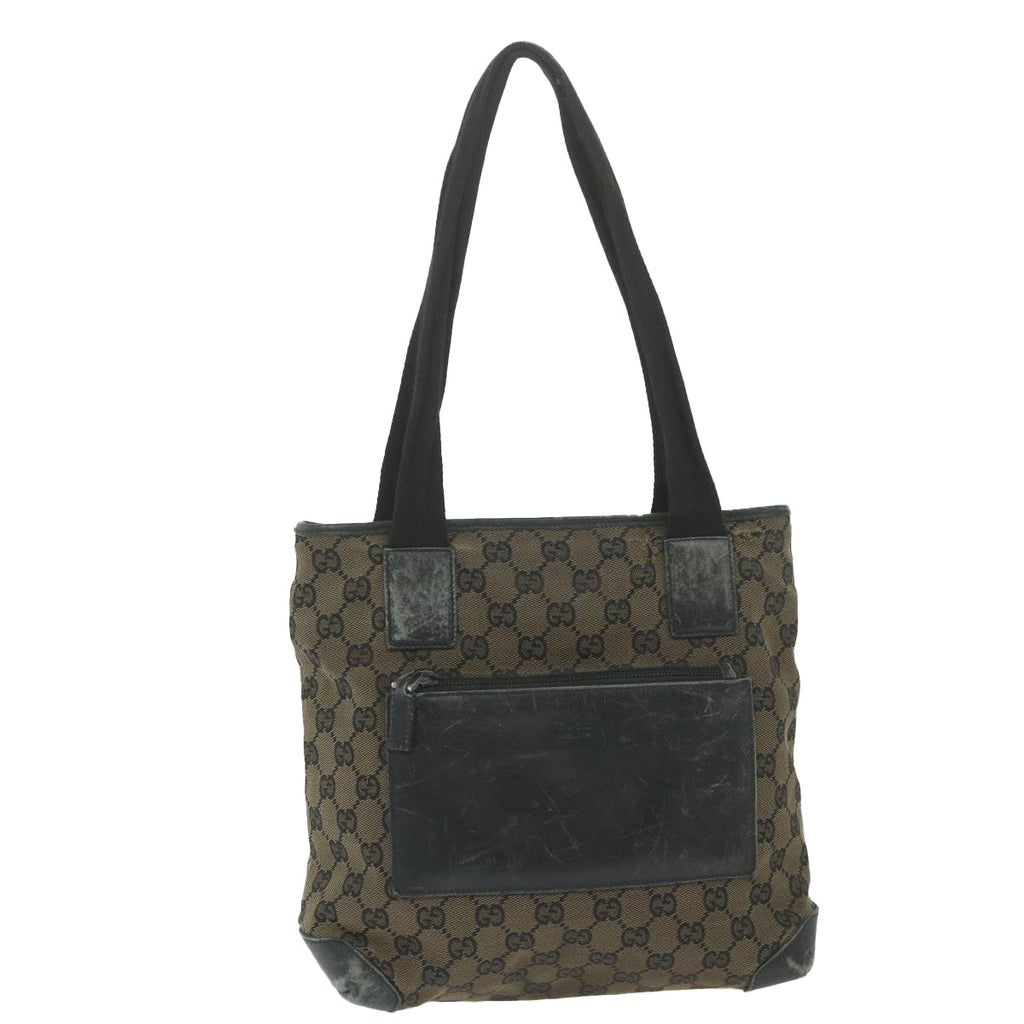 GUCCI GG Canvas Tote Bag Black Brown 019 0402 3754 59460