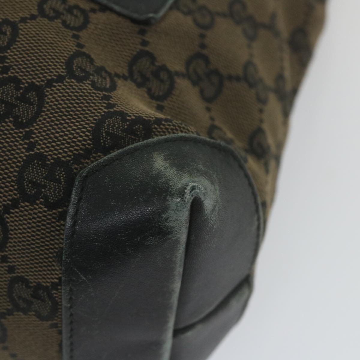 GUCCI GG Canvas Tote Bag Black Brown 019 0402 3754 59460