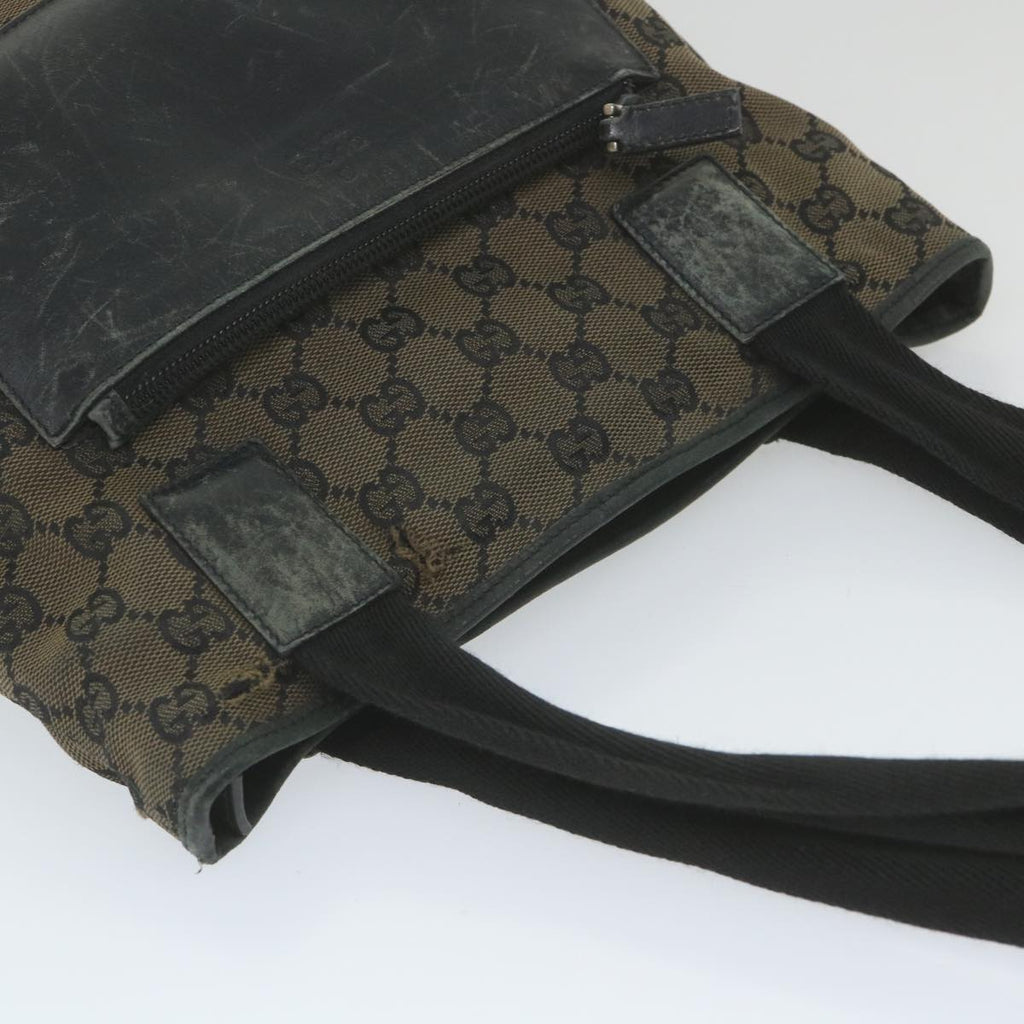 GUCCI GG Canvas Tote Bag Black Brown 019 0402 3754 59460