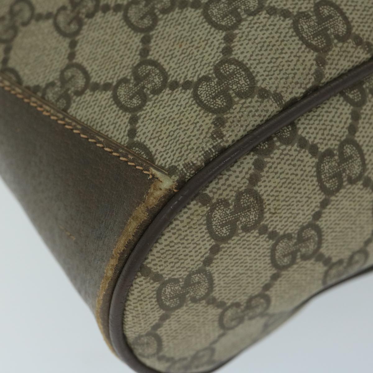 GUCCI GG Supreme Web Sherry Line Shoulder Bag Beige Red 164 02 034 59463