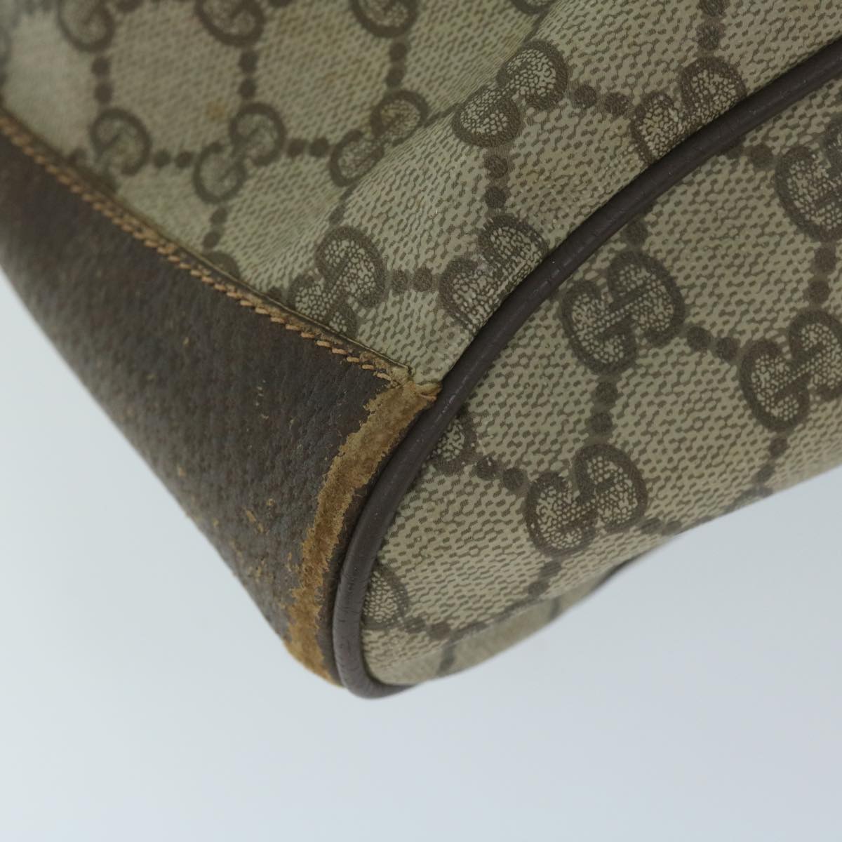 GUCCI GG Supreme Web Sherry Line Shoulder Bag Beige Red 164 02 034 59463