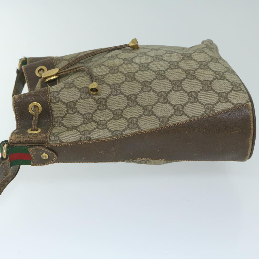 GUCCI GG Supreme Web Sherry Line Shoulder Bag Beige Red 164 02 034 59463