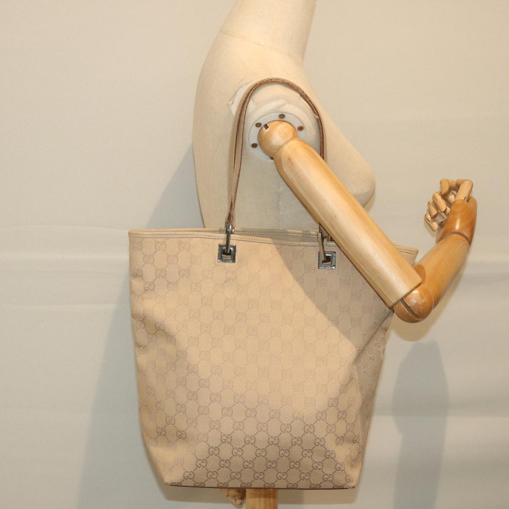 GUCCI GG Canvas Tote Bag Beige 31243 59464
