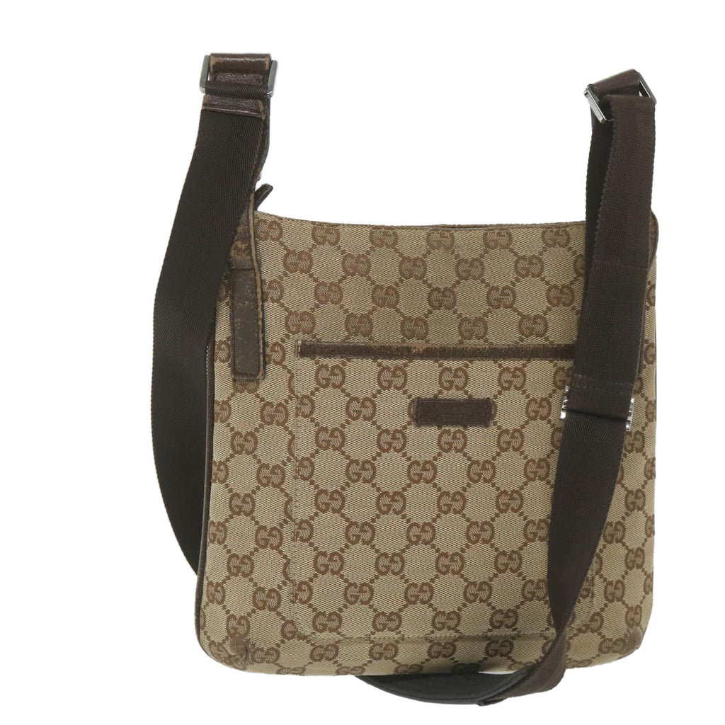 GUCCI GG Canvas Shoulder Bag Beige 122793 59478
