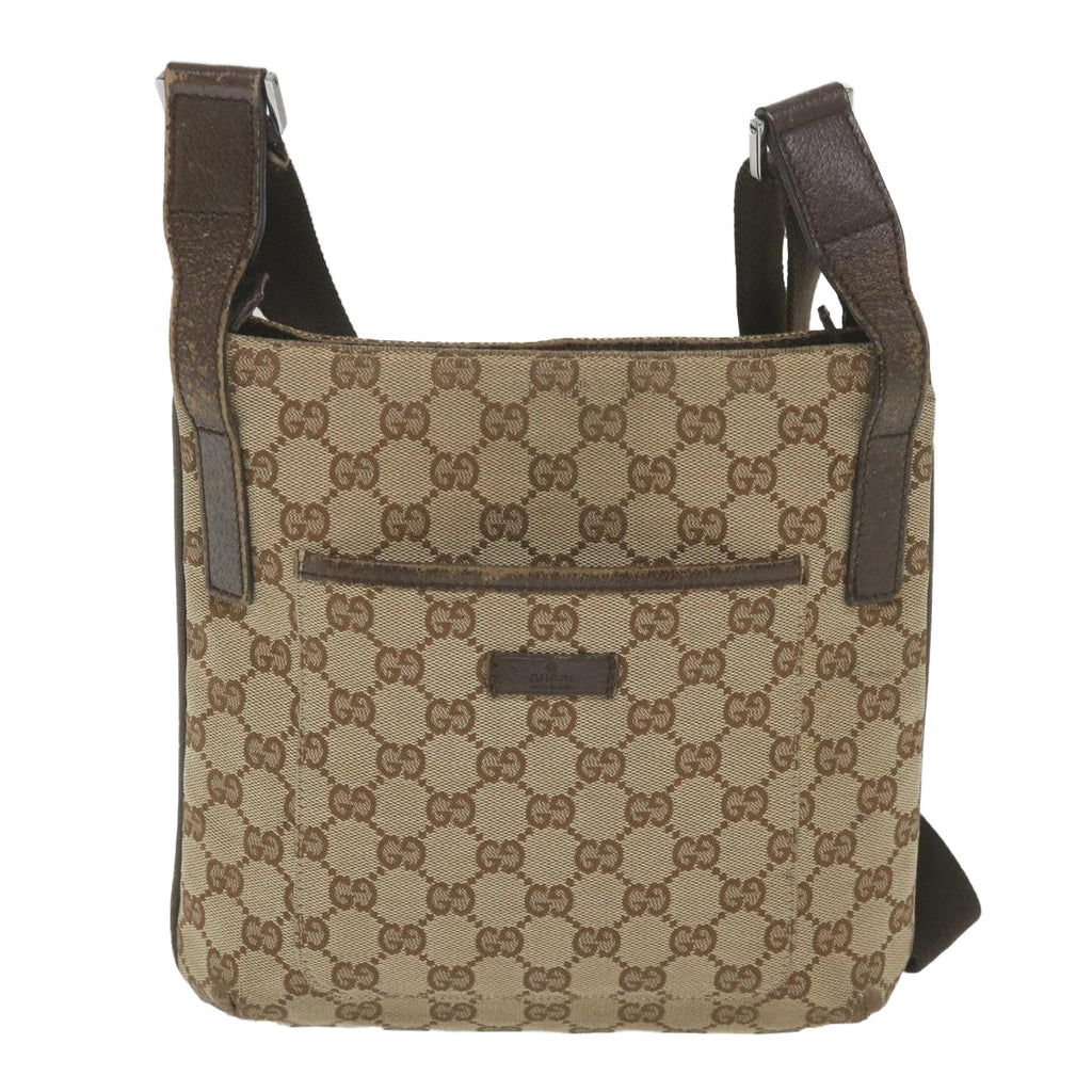 GUCCI GG Canvas Shoulder Bag Beige 122793 59478