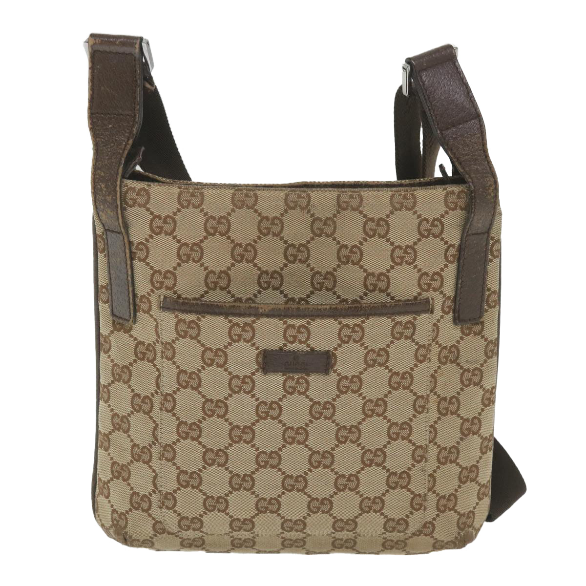 GUCCI GG Canvas Shoulder Bag Beige 122793 59478