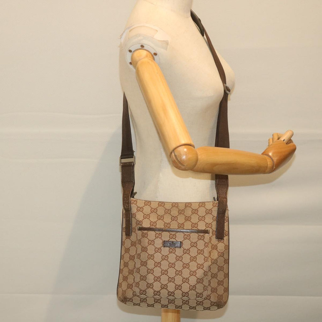 GUCCI GG Canvas Shoulder Bag Beige 122793 59478