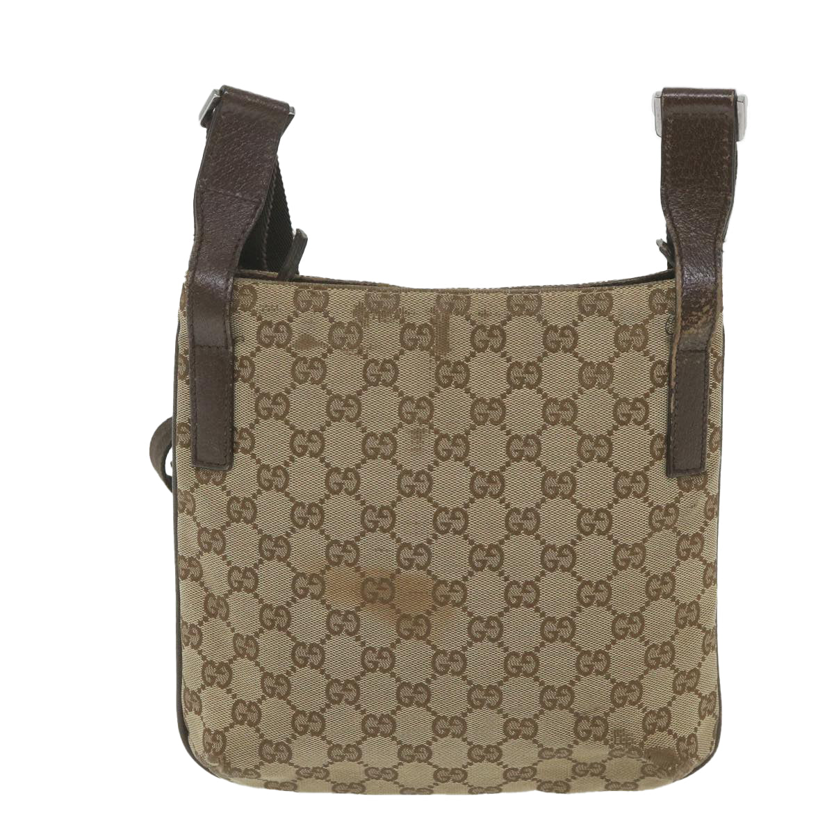 GUCCI GG Canvas Shoulder Bag Beige 122793 59478