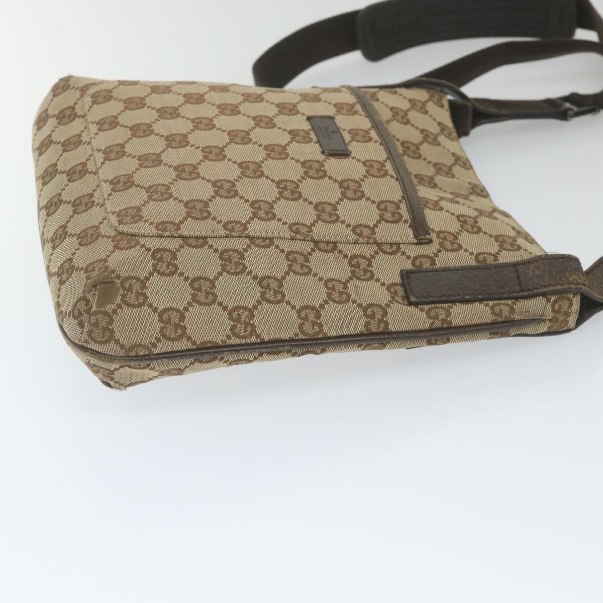 GUCCI GG Canvas Shoulder Bag Beige 122793 59478