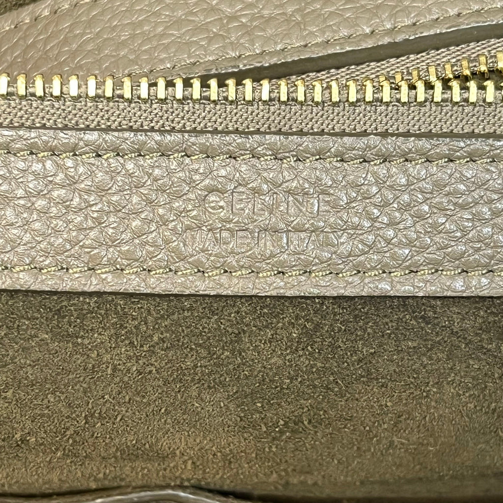 CELINE Belt Cabas Phantom Gray Drummed Calfskin Tote Bag