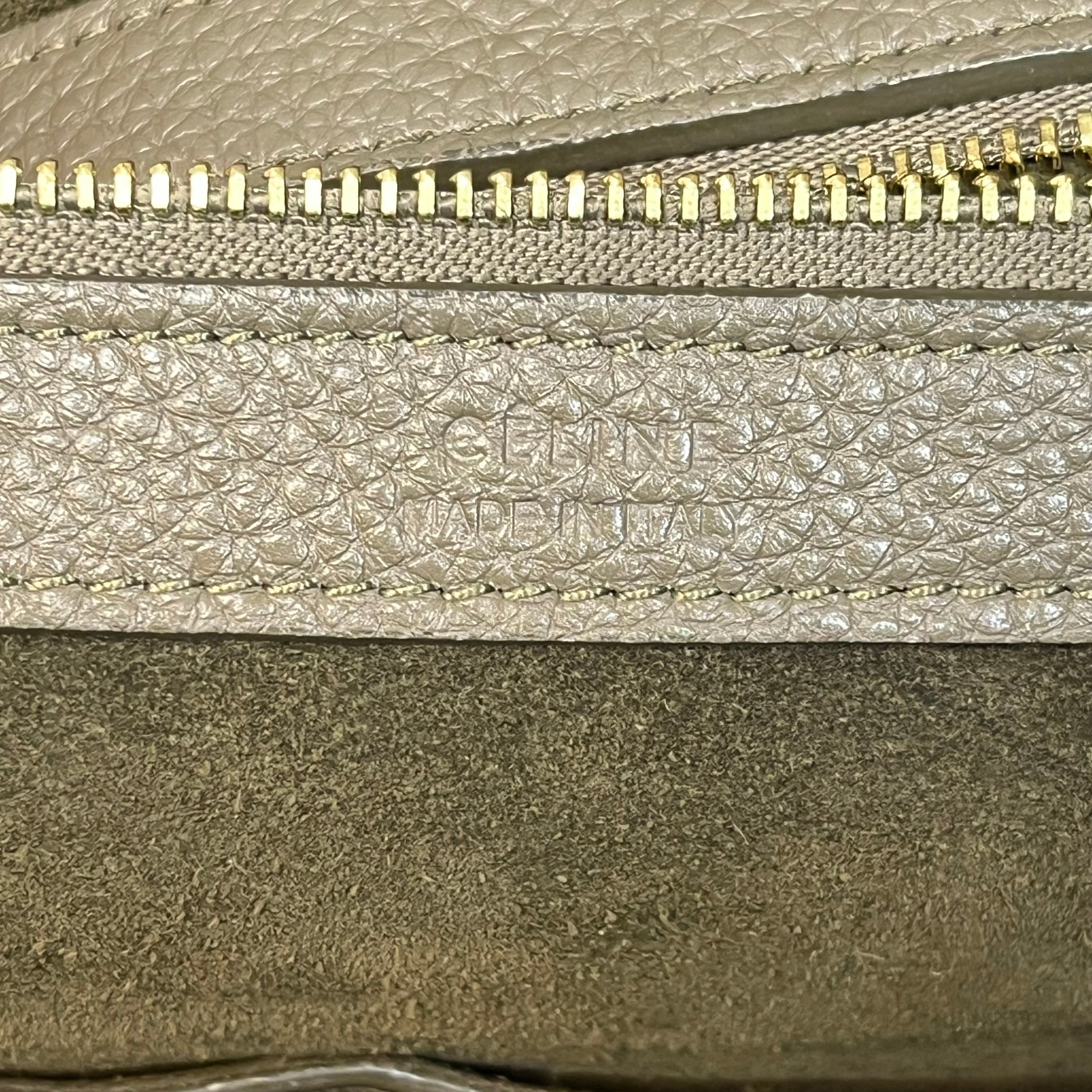 CELINE Belt Cabas Phantom Gray Drummed Calfskin Tote Bag
