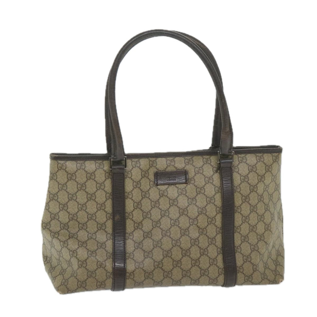 GUCCI GG Supreme Tote Bag PVC Leather Beige 114595 59553
