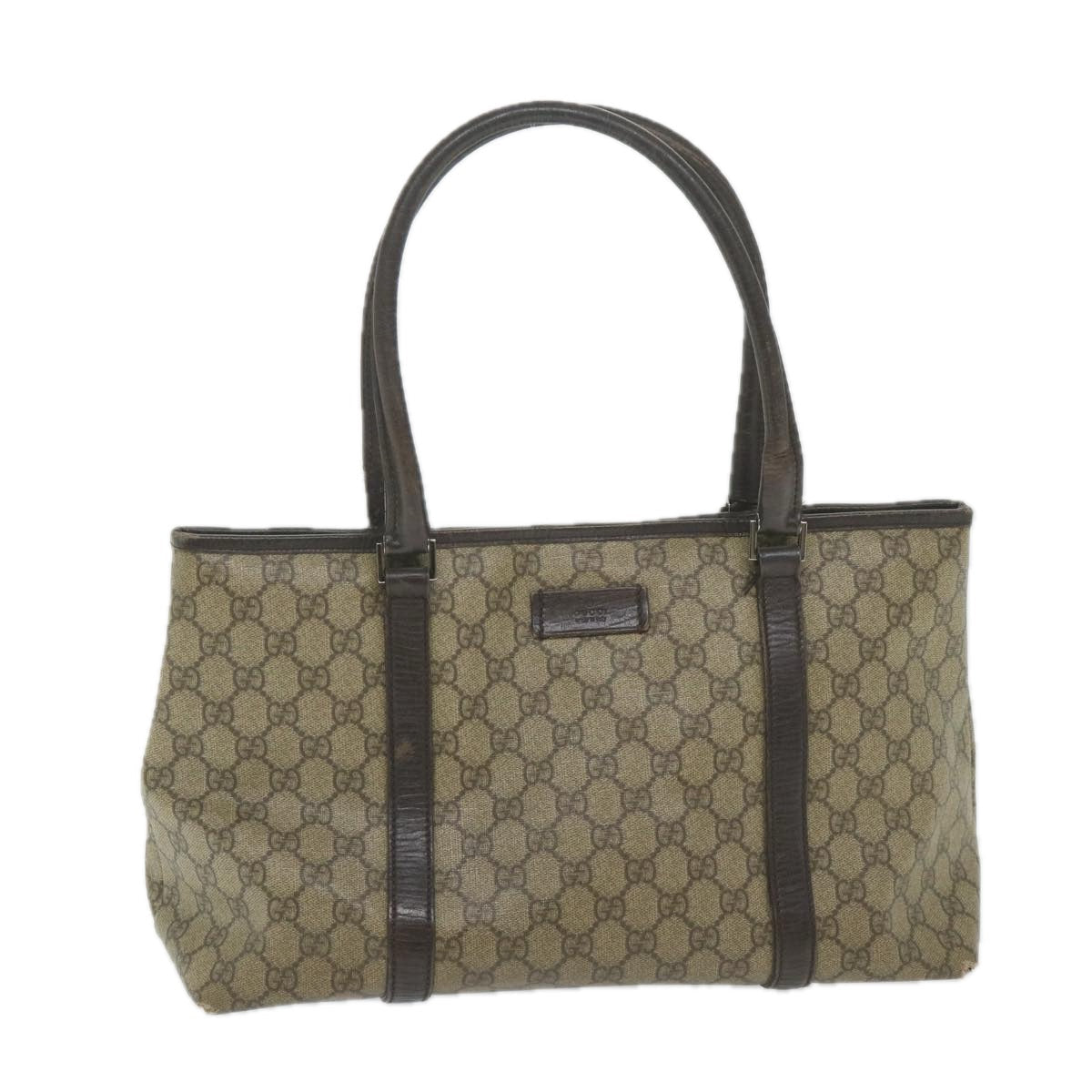 GUCCI GG Supreme Tote Bag PVC Leather Beige 114595 59553
