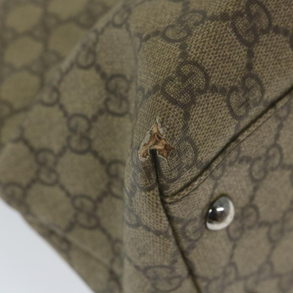 GUCCI GG Supreme Tote Bag PVC Leather Beige 114595 59553