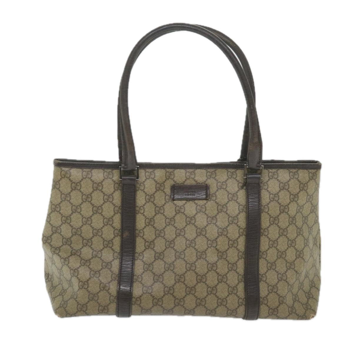 GUCCI GG Supreme Tote Bag PVC Leather Beige 114595 59553