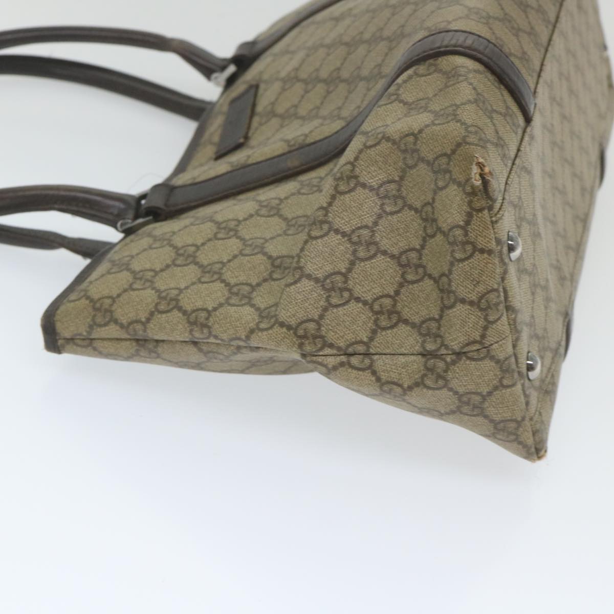 GUCCI GG Supreme Tote Bag PVC Leather Beige 114595 59553