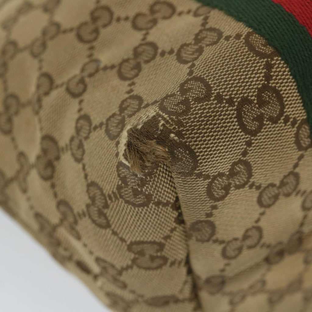 GUCCI GG Canvas Web Sherry Line Tote Bag Beige Red Green 137396 59566