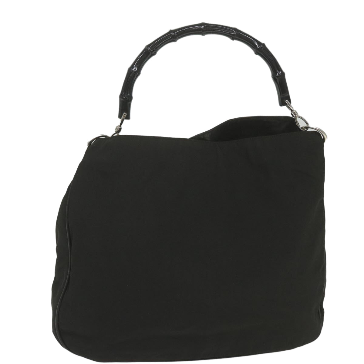GUCCI Bamboo Shoulder Bag Nylon 2way Black 001 1577 3444 59567