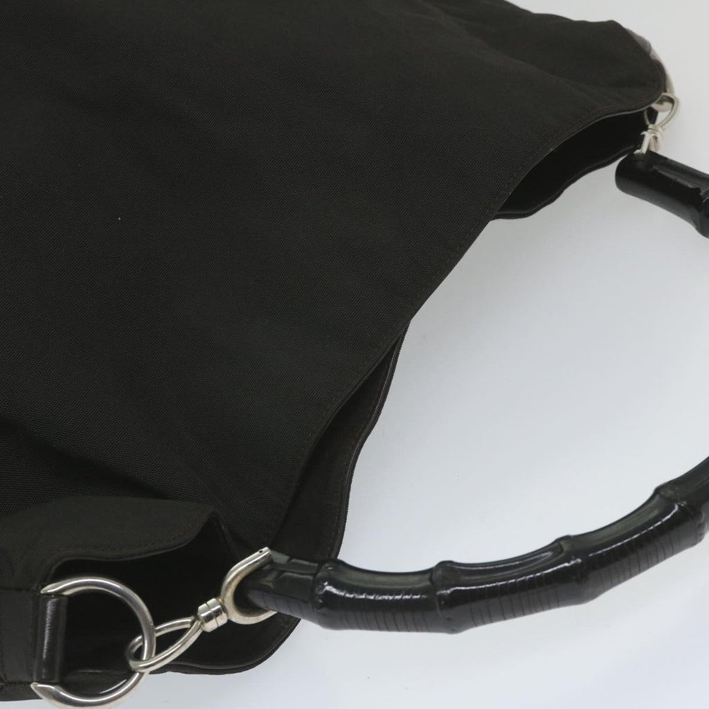 GUCCI Bamboo Shoulder Bag Nylon 2way Black 001 1577 3444 59567