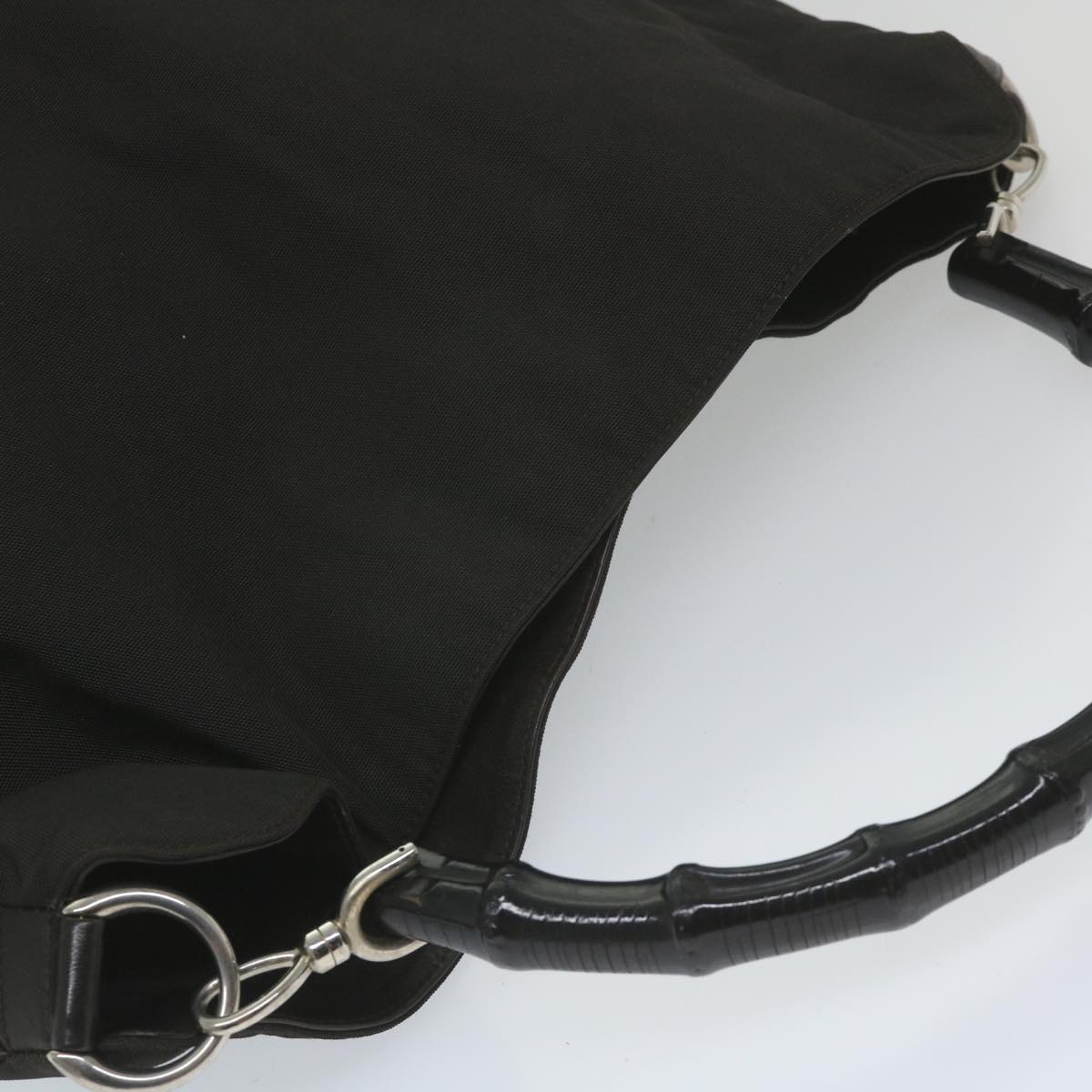 GUCCI Bamboo Shoulder Bag Nylon 2way Black 001 1577 3444 59567