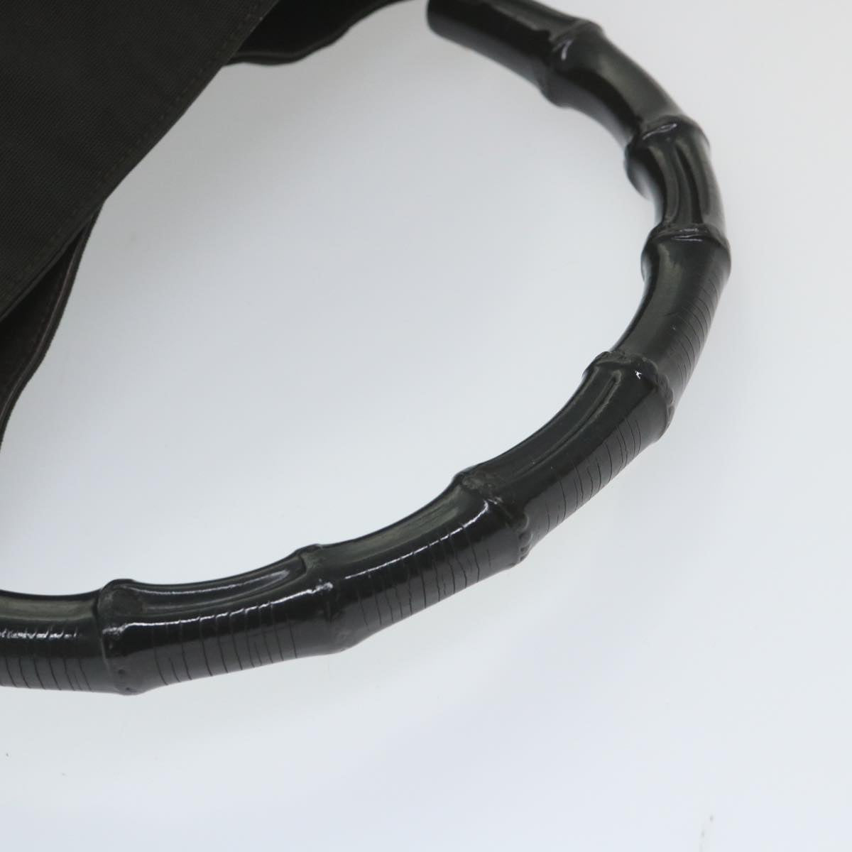 GUCCI Bamboo Shoulder Bag Nylon 2way Black 001 1577 3444 59567