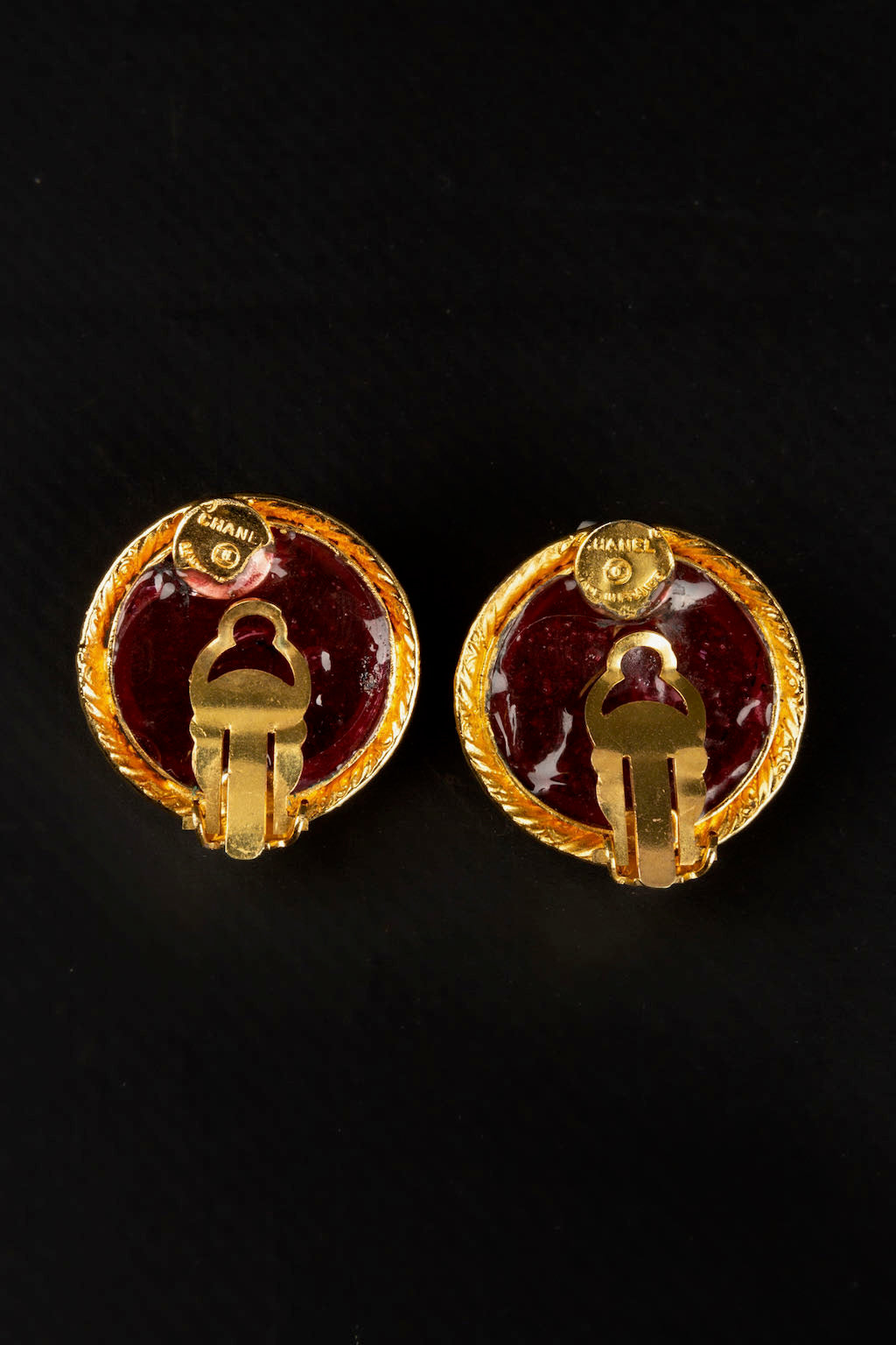 Boucles d'oreilles en pÃƒÆ’Ã‚Â¢te de verre Chanel