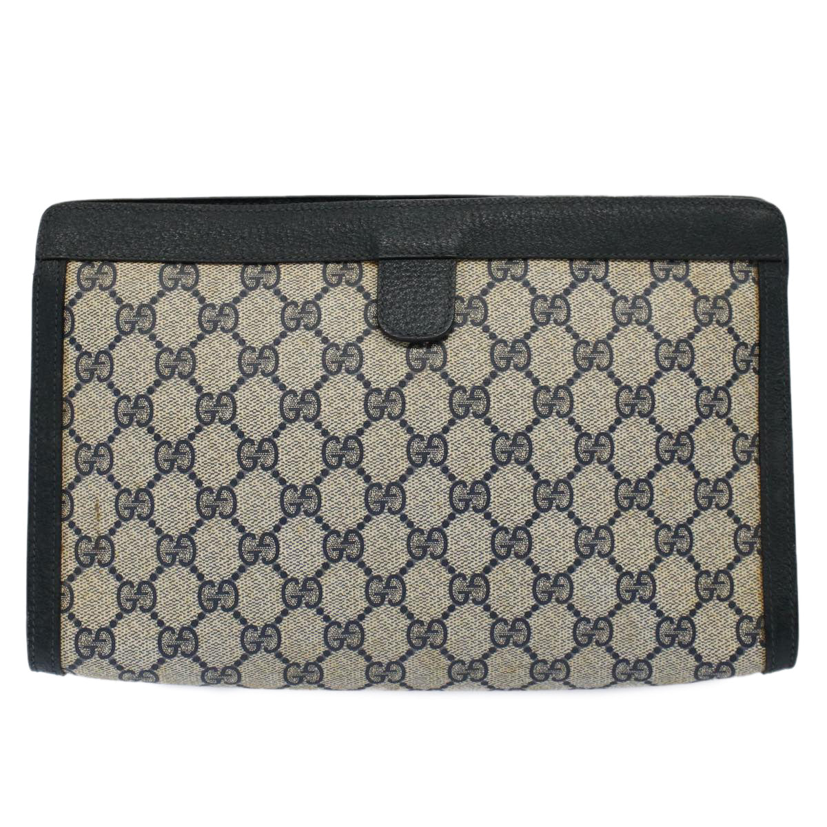 GUCCI GG Supreme Sherry Line Clutch Bag Red Navy Gray 156 01 033 59620