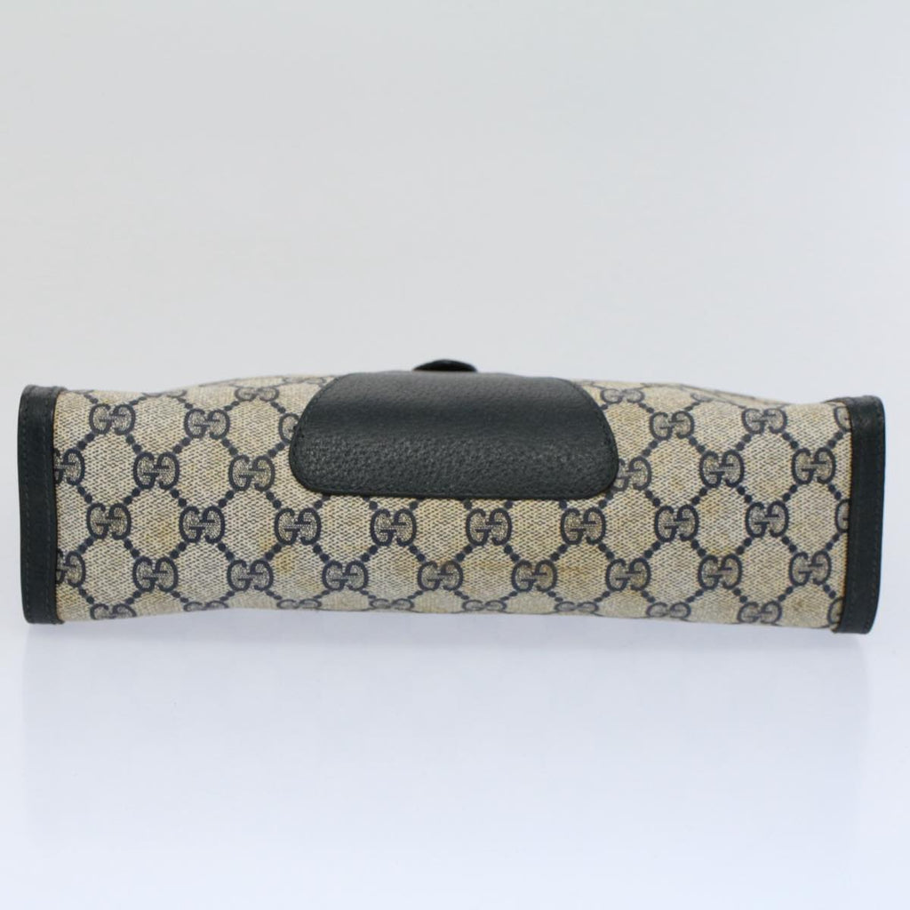 GUCCI GG Supreme Sherry Line Clutch Bag Red Navy Gray 156 01 033 59620
