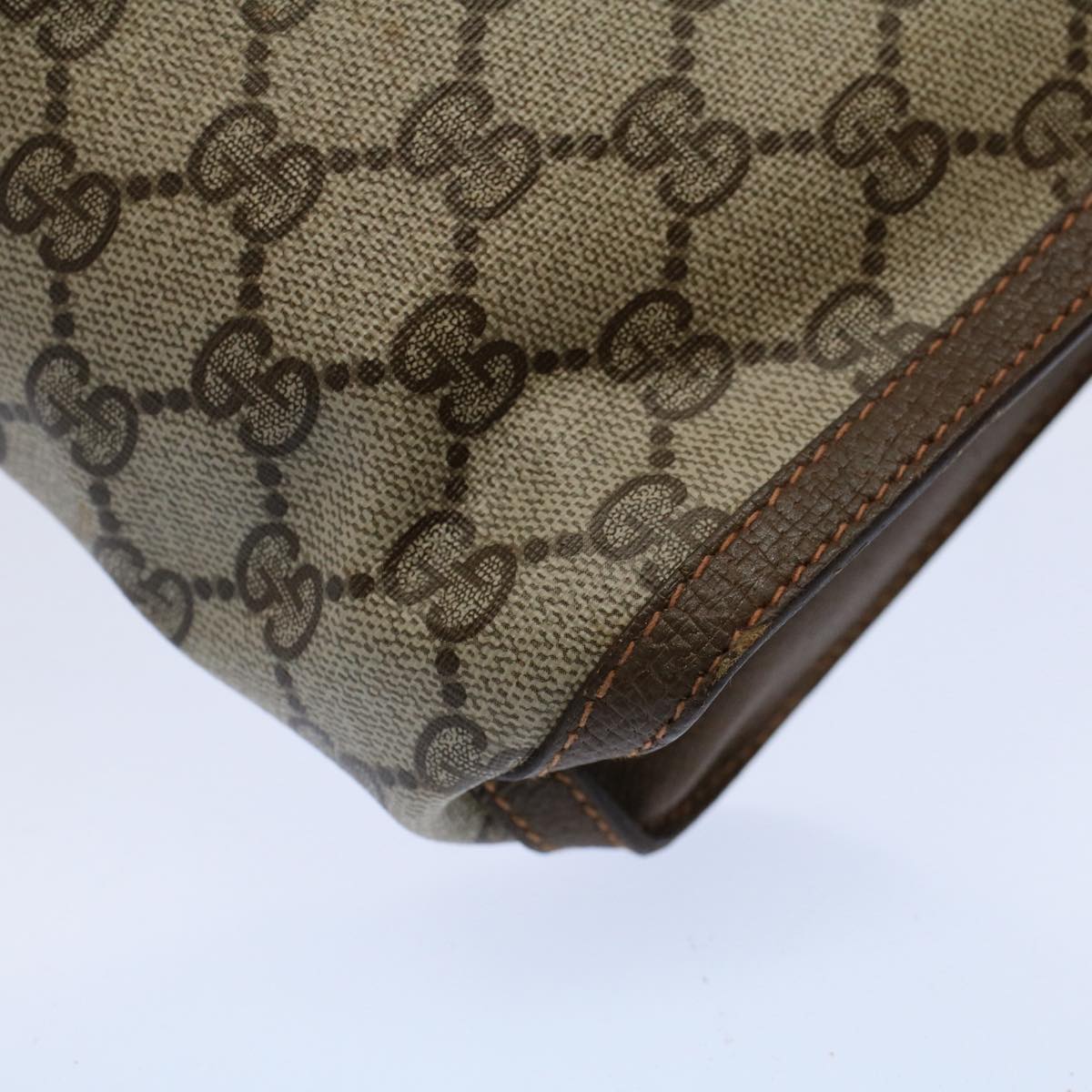 GUCCI GG Supreme Web Sherry Line Clutch Bag Beige Red Green 89 01 033 59621