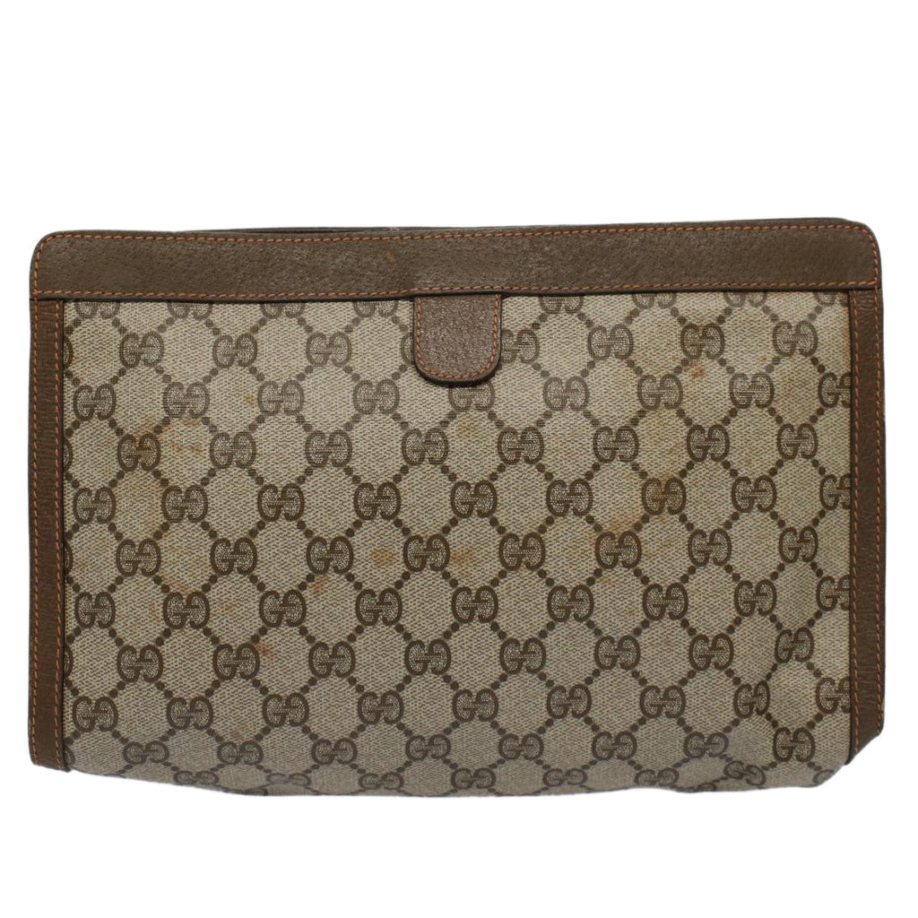 GUCCI GG Supreme Web Sherry Line Clutch Bag Beige Red Green 89 01 033 59621