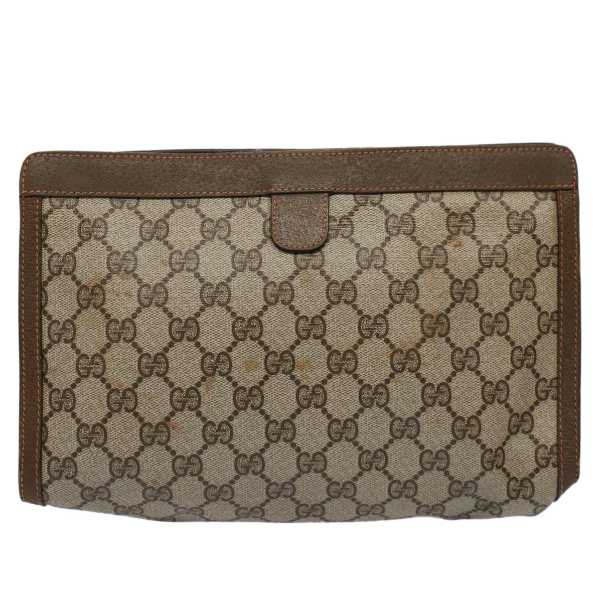 GUCCI GG Supreme Web Sherry Line Clutch Bag Beige Red Green 89 01 033 59621