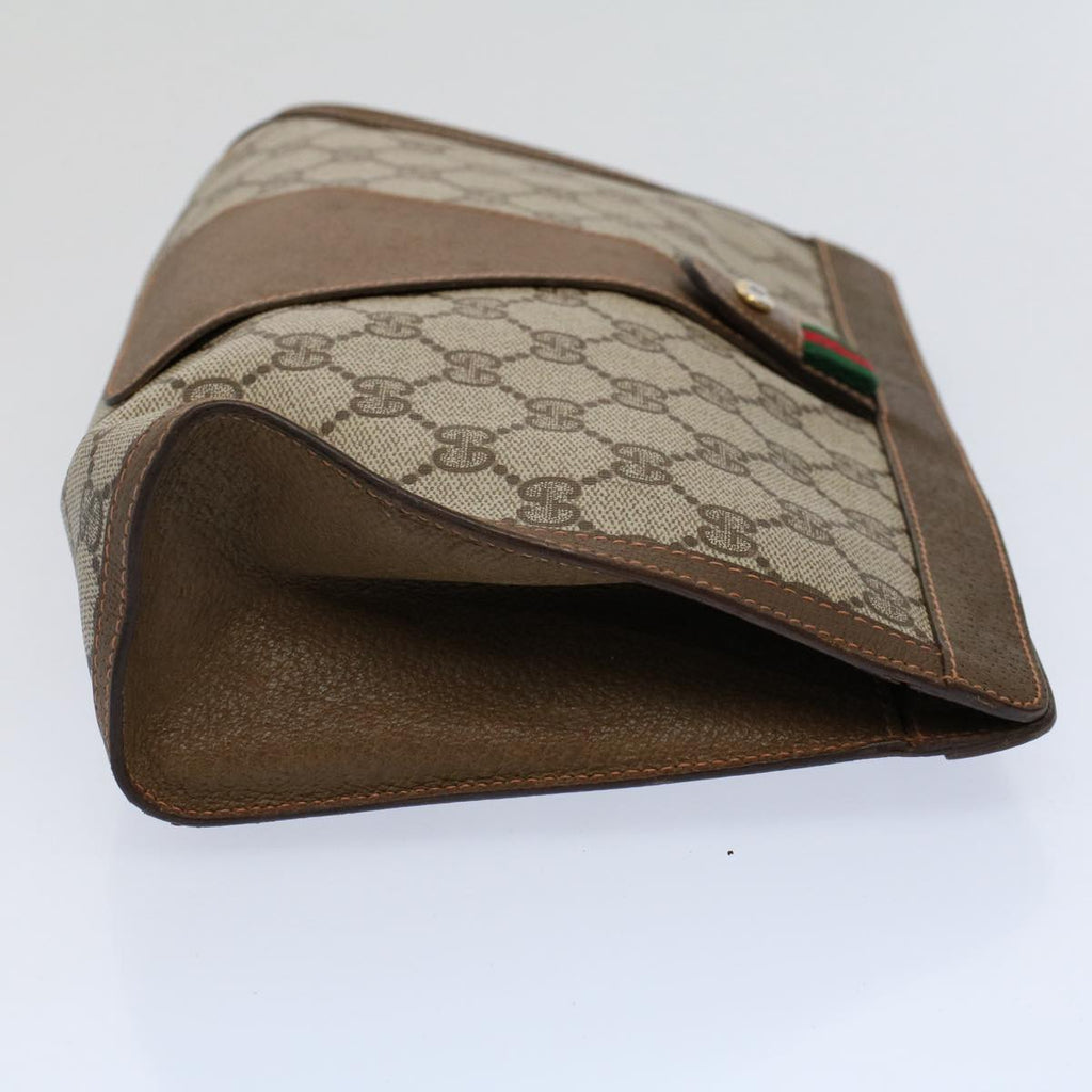 GUCCI GG Supreme Web Sherry Line Clutch Bag Beige Red Green 89 01 033 59621