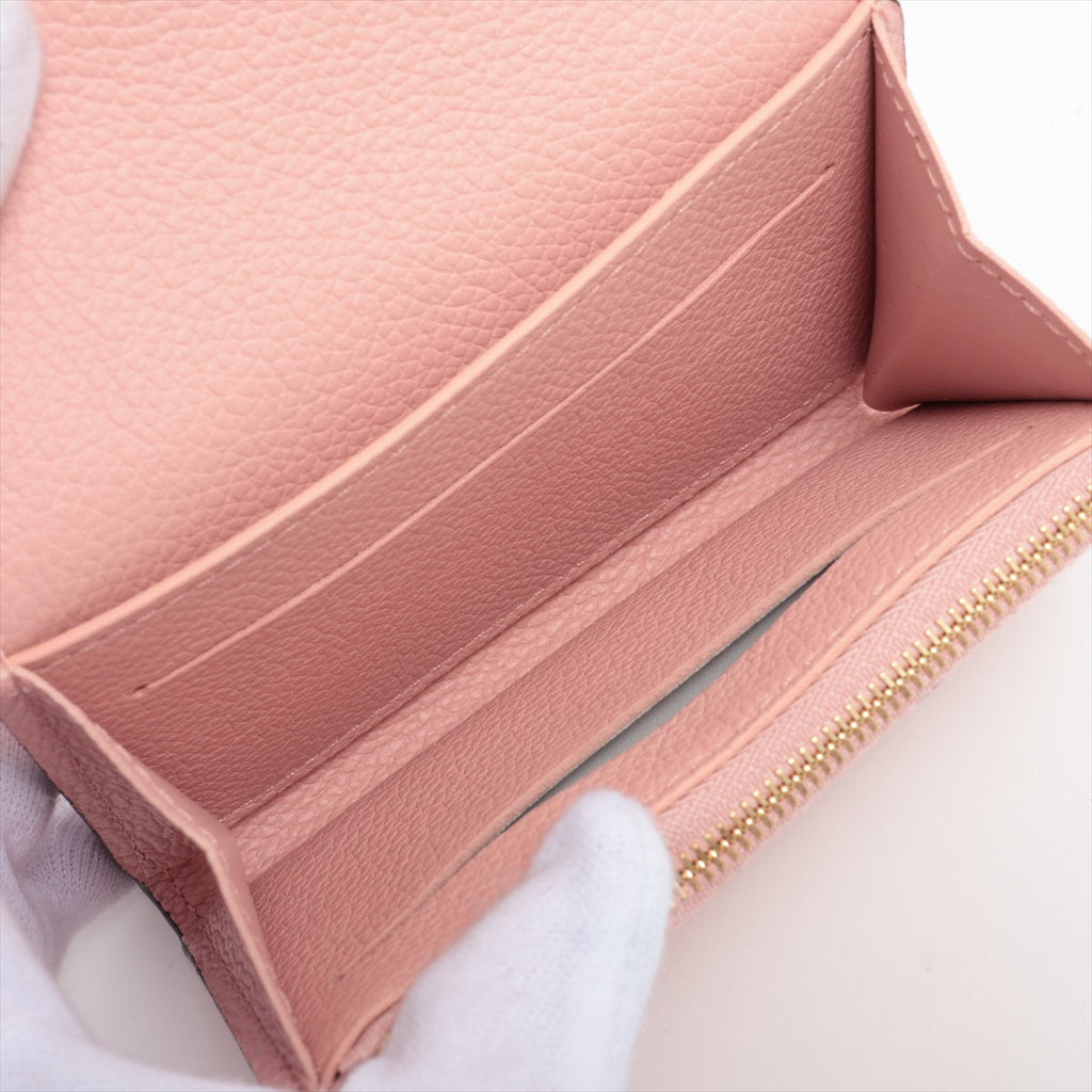 Louis Vuitton Monogram Emplant Porte Monerozari M81520 Rose Puddle Coin Case
