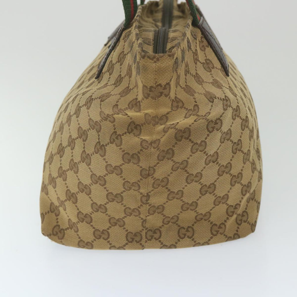 GUCCI GG Canvas Web Sherry Line Tote Bag Beige Red Green 131230 59707