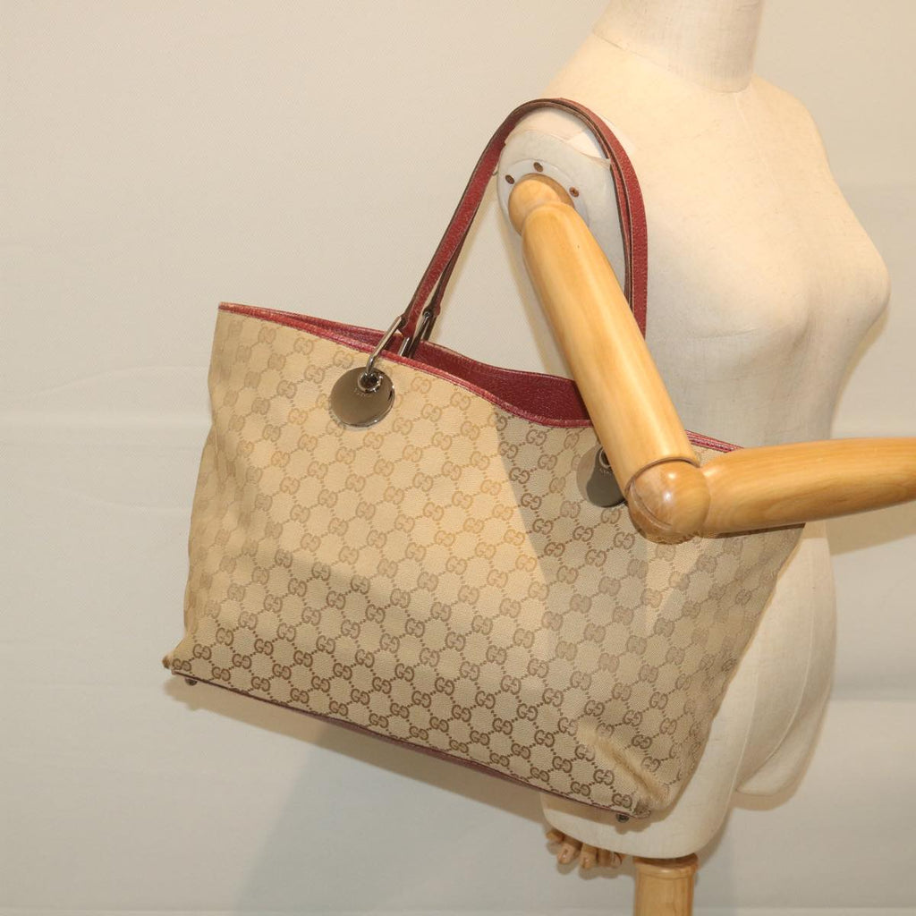 GUCCI GG Canvas Tote Bag Beige 120838 59708