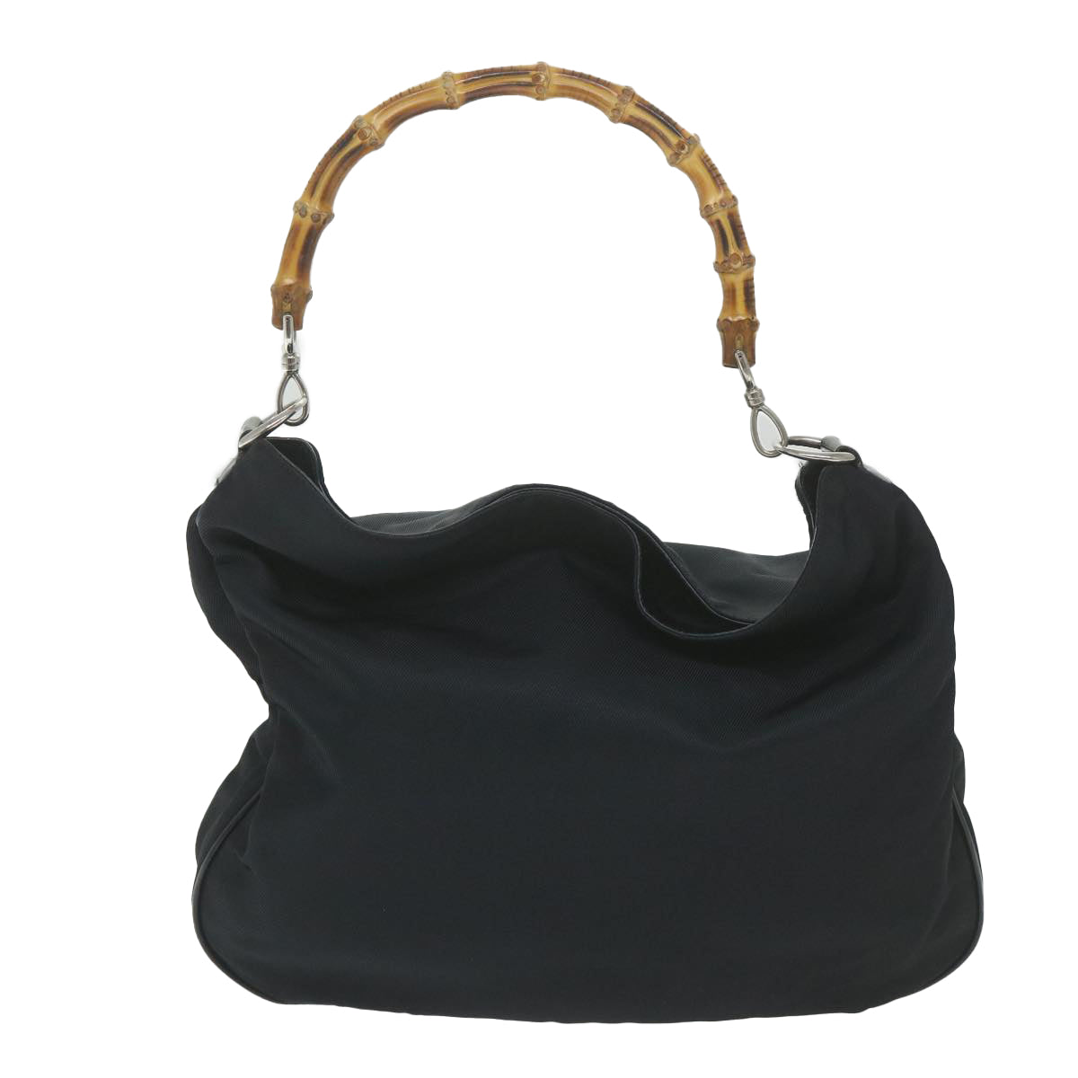 GUCCI Bamboo Shoulder Bag Nylon 2way Black 001 1705 1577 59710