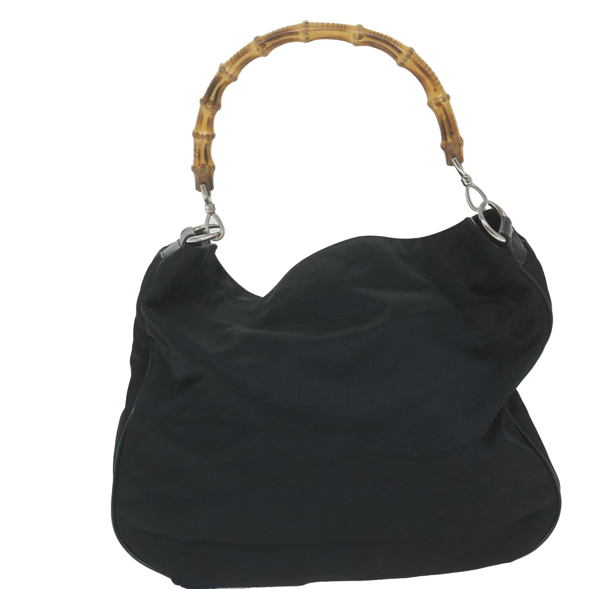 GUCCI Bamboo Shoulder Bag Nylon 2way Black 001 1705 1577 59710