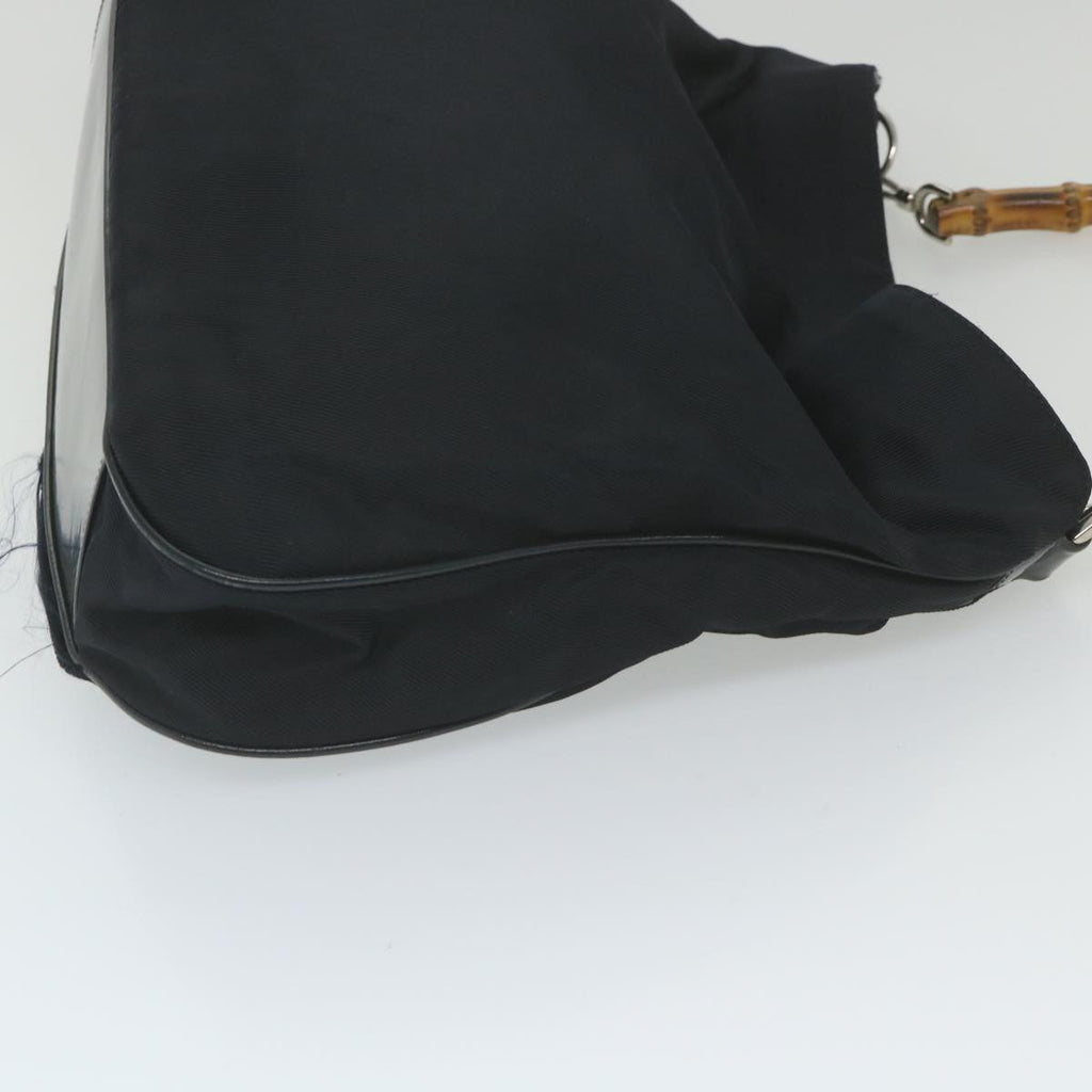 GUCCI Bamboo Shoulder Bag Nylon 2way Black 001 1705 1577 59710