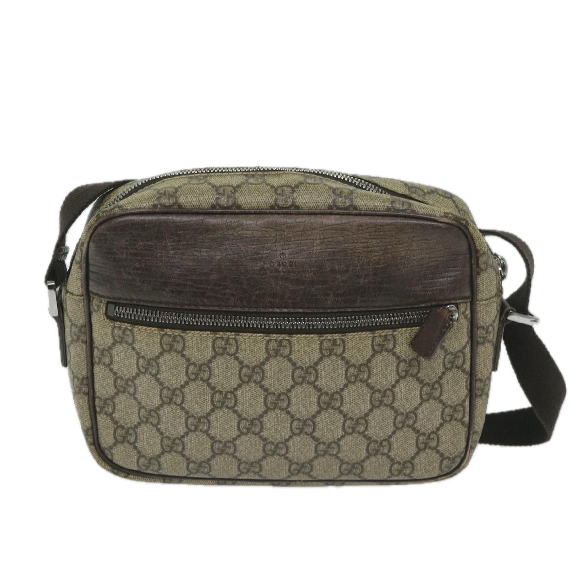 GUCCI GG Supreme Shoulder Bag Beige 114291 59716