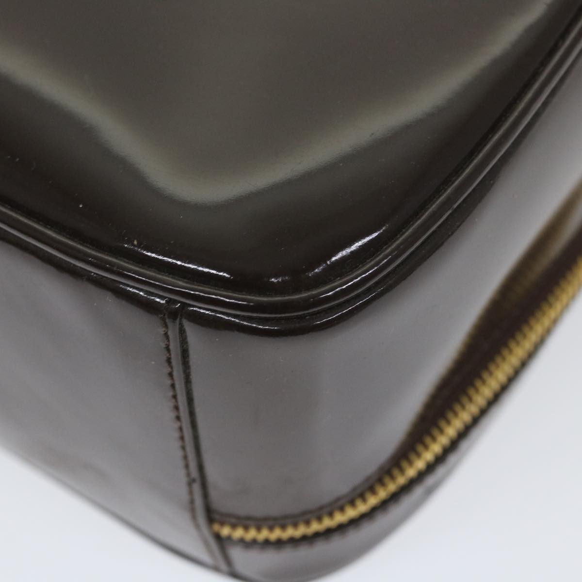 GUCCI Hand Bag Enamel 2way Brown 001 270 0323 59717
