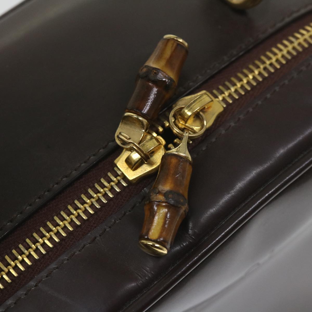 GUCCI Hand Bag Enamel 2way Brown 001 270 0323 59717